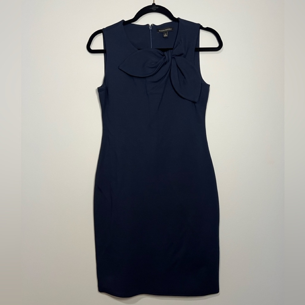 Banana Republic Navy Sleeveless Knee-Length Dress
